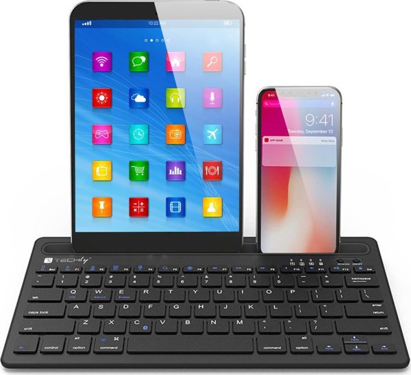 Klawiatura Techly Mini z uchwytem na tablet i telefon (367898)