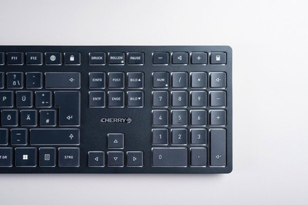 Klawiatura Cherry KW 9100 SLIM klawiatura RF Wireless + Bluetooth QWERTY angielski Czarny