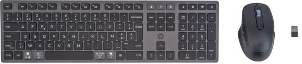HP 720 Ασύρματο Επαναφορτιζόμενο Σετ Πληκτρολόγιο & Ποντίκι Multi-Device, AZERTY, USB & Bluetooth, Μαύρο