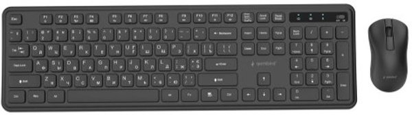 Gembird KBS-WPS-01-CYRL Ασύρματο Σετ Πληκτρολόγιο και Ποντίκι Slim Pro Business, Μαύρο