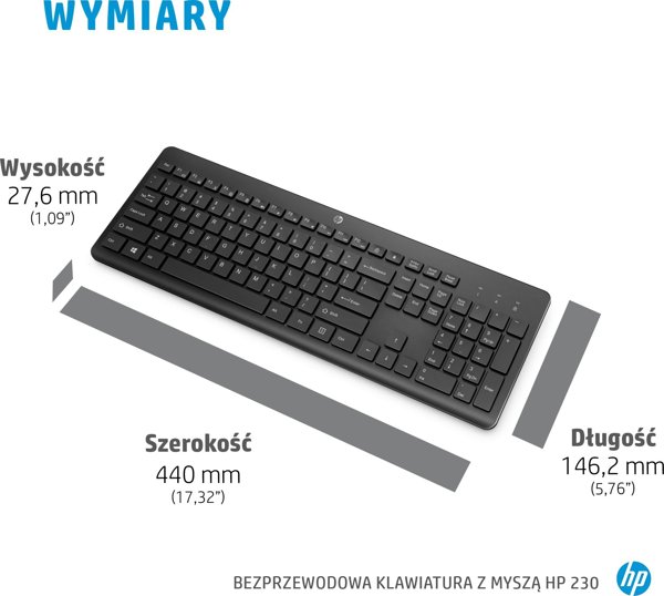 HP 230 Ασύρματο Σετ Πληκτρολόγιο και Ποντίκι, Λευκό, HP 230 Wireless Mouse & Keyboard Combo