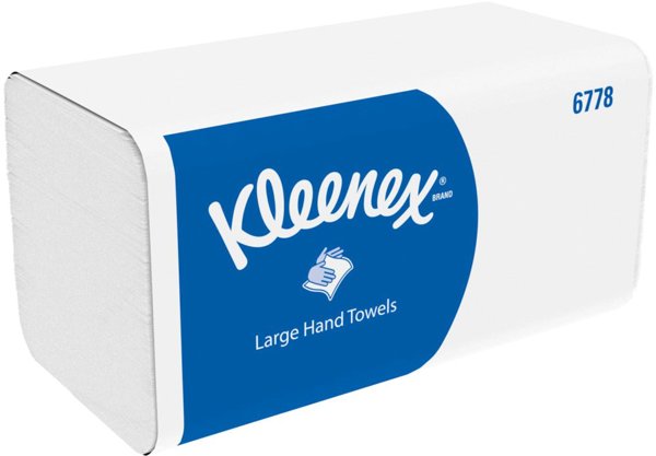 Kleenex Χαρτοπετσέτες V-Fold, 2 Στρώσεων από Κυτταρίνη, 1860 Τεμάχια (15 Πακέτα x 124 Τεμάχια)