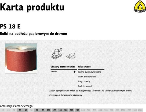 Ρόλος με Βάση Χαρτιού Klingspor PS18E 150mm 36 Σπείρων 30m