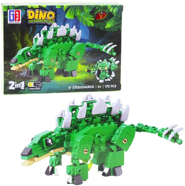 Klocki Konstrukcyjne Zestaw Dinozaur Robot 2w1 148-175 el. Mix LEAN TOYS