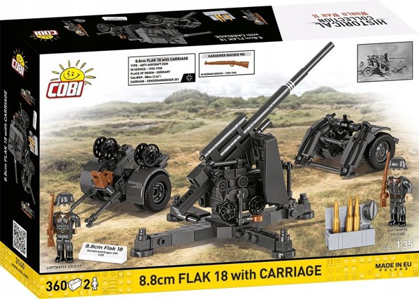 Klocki 8.8 cm Flak z wozkiem 360 klockow