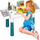 LeanToys Σετ Δομικά Τουβλάκια 197 Τεμαχίων με Παιδικό Τραπεζάκι και Καρεκλάκι