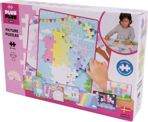 Klocki PlusPlus Big Pastel 60 el. - puzzle obrazkowe