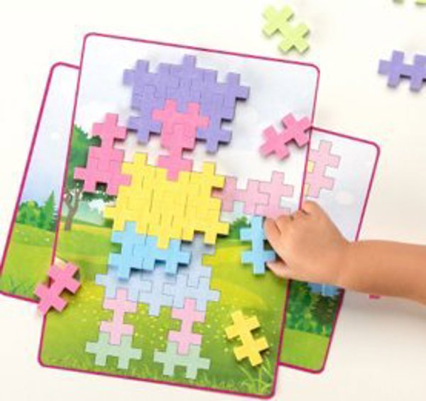 Klocki PlusPlus Big Pastel 60 el. - puzzle obrazkowe