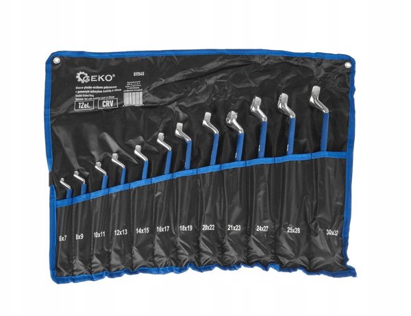 Klucze oczkowe polerowane z gumowym uchwytem AntiSlip 6-32mm 12el. CRV (4)
