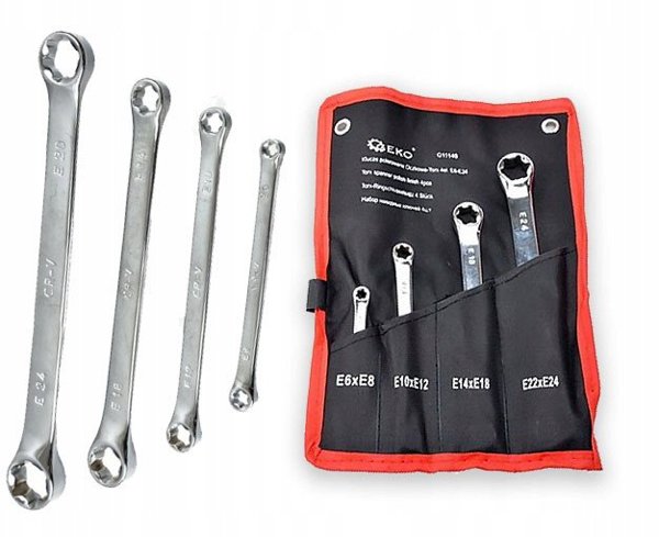 Klucze polerowane Oczkowe-Torx 4el.E6-E24(40)