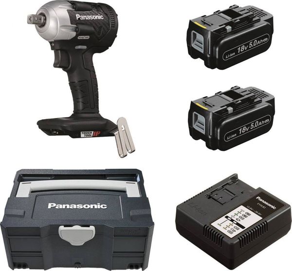 Παλμικό Κλειδί Panasonic EY75A8LJ2G32 18V 1/2" Brushless με 2 Μπαταρίες 5.0Ah, Φορτιστή και Θήκη Systainer