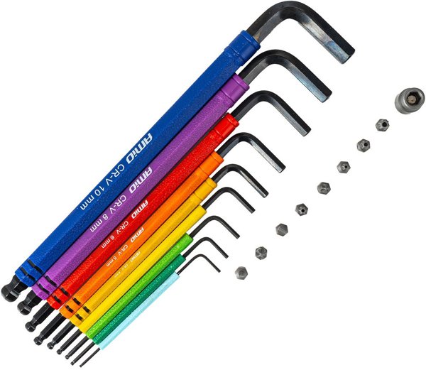 Klucze imbusowe hex z kulka i zestawem bitow imbus 18 sztuk crv AMIO-04787