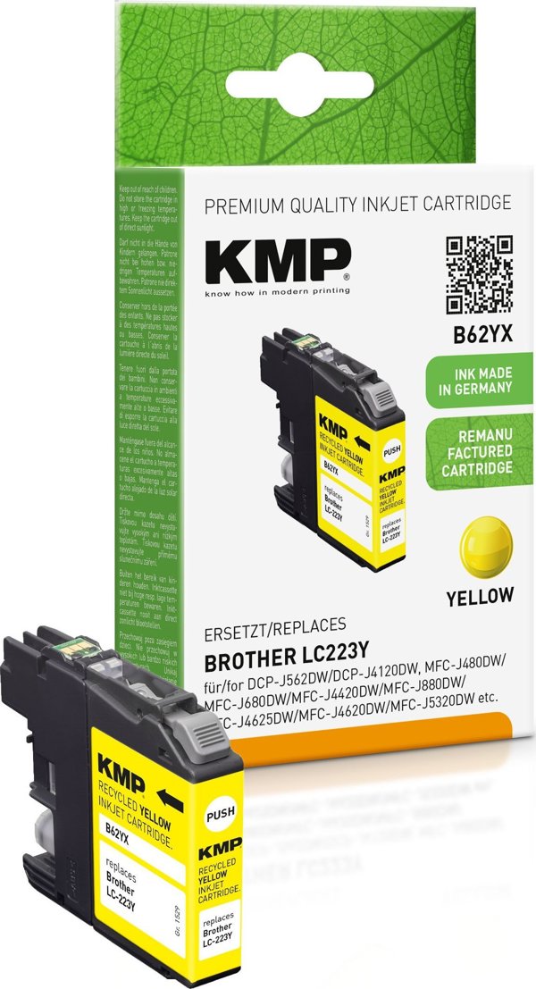 KMP B62YX Μελάνι Ανταλλακτικό 1 τεμ. Κίτρινο
