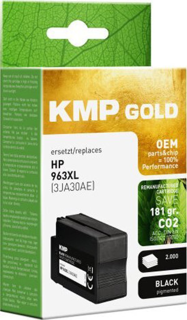 KMP μελανοδοχείο μαύρο συμβατό με HP 3JA30AE 963 XL
