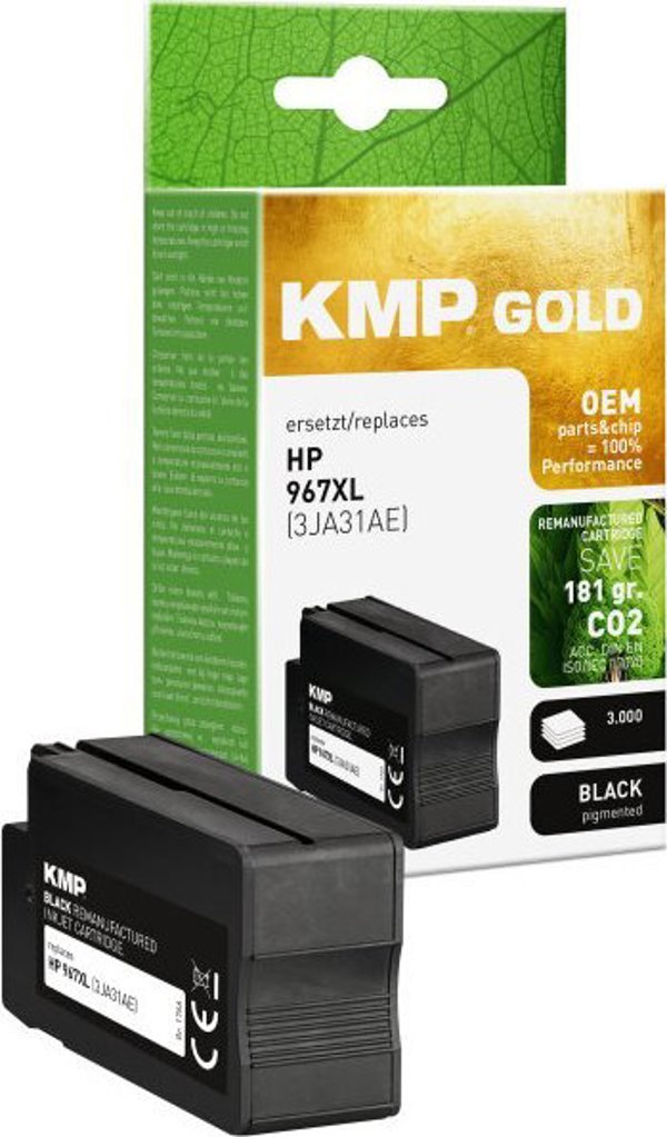 KMP Συμβατό Μελανοδοχείο για HP 3JA31AE 967 XL - Μαύρο