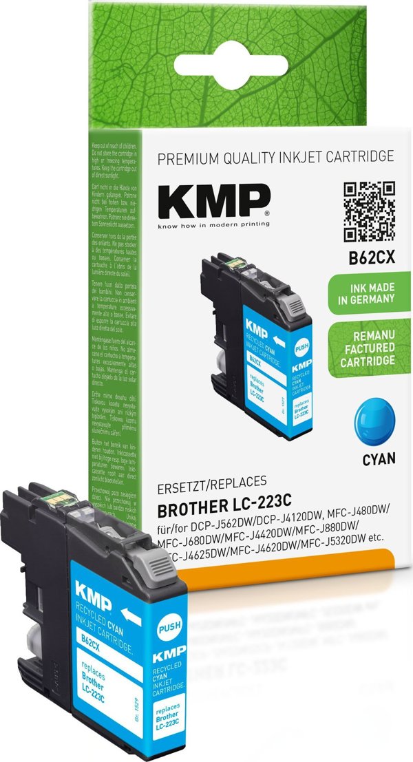 KMP Φυσίγγιο Μελάνης B62CX για Canon, Κυανό, 1 τεμ.