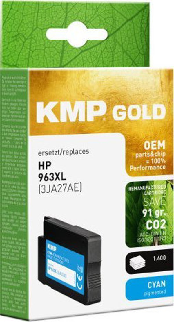 KMP δοχείο μελάνης κυανό συμβατό με HP 3JA27AE 963 XL