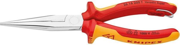 Knipex Πένσα Επίπεδη-Στρογγυλή VDE 200mm με Μονωμένες Λαβές