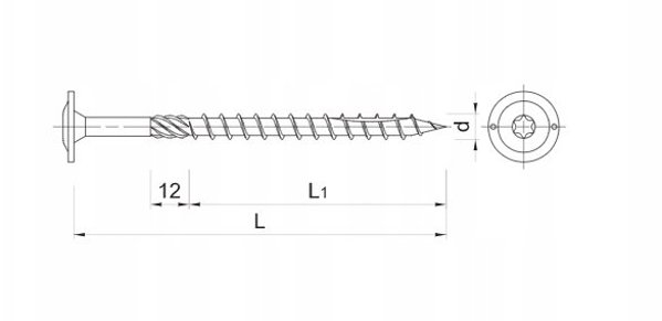 Koelner Rawlplug Wkret konstrukcyjny do drewna 8x320 mm leb podkladkowy - 0.05ts
