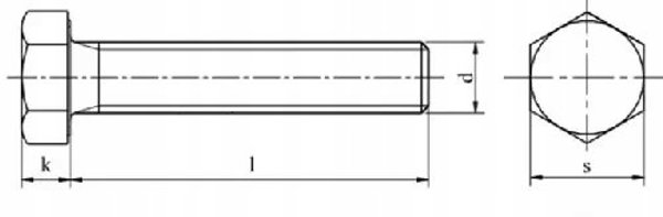 Koelner Sruba z pelnym gwintem DIN 933 8x30mm A2