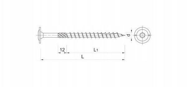 Koelner Rawlplug Wkret konstrukcyjny do drewna 8x300 mm leb podkladkowy