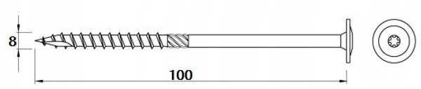 Koelner Rawlplug Βίδα κατασκευής για ξύλο 8x100 mm με κεφαλή πλαισίου