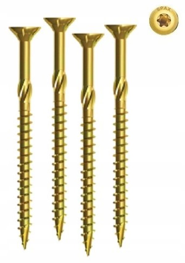 Βίδα Κατασκευής Ξύλου 6x160 mm με Κωνικό Κεφάλι και Κίνηση TX