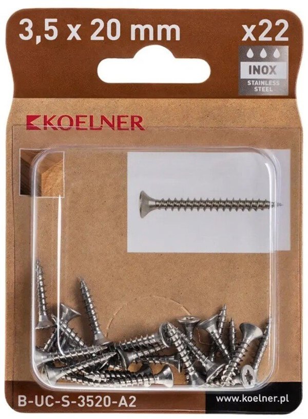 Koelner/Rawlplug Wkret uni 3,5x20 nierdzewny, 22sz - 16bl