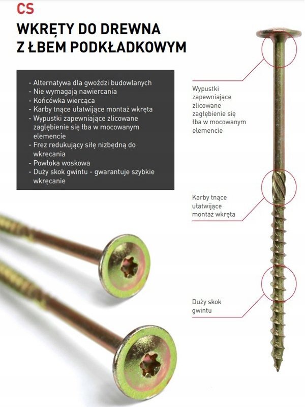 Koelner/Rawlplug Βίδα κατασκευής ξύλου 8x180 mm με κεφαλή αλουμινίου