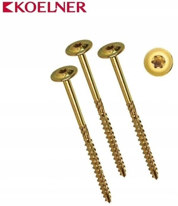 Koelner/Rawlplug Βίδα κατασκευής ξύλου 8x180 mm με κεφαλή αλουμινίου