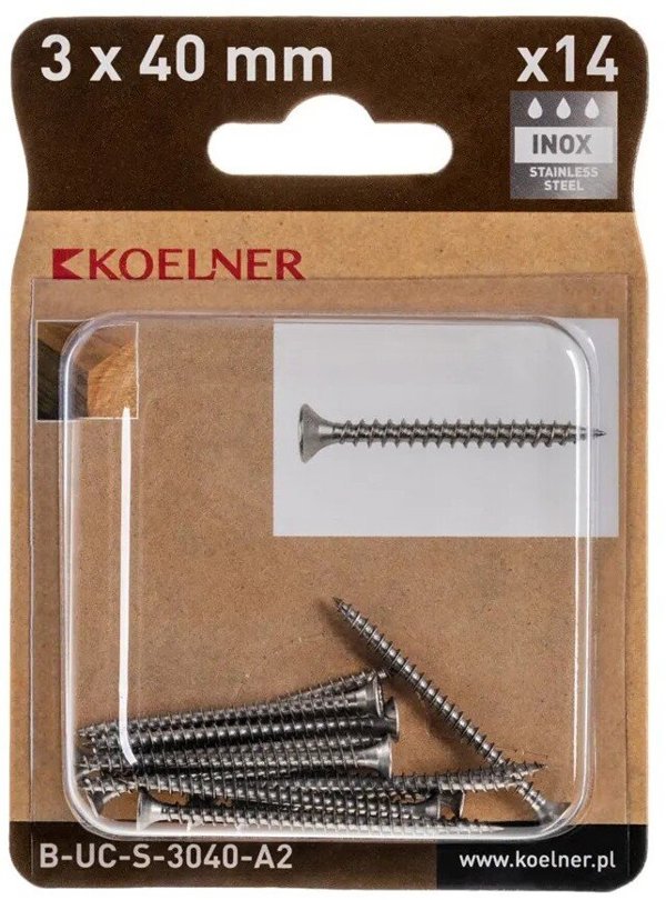 Koelner Rawlplug Wkret uni 3x40 nierdzewny, 14sz - 16bl