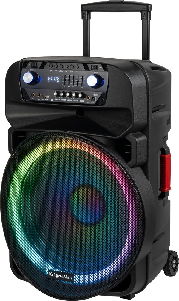 Kruger&Matz Ενεργή Στήλη Ηχείων 60W με Bluetooth, FM, USB, SD και 2 Ασύρματα Μικρόφωνα UHF