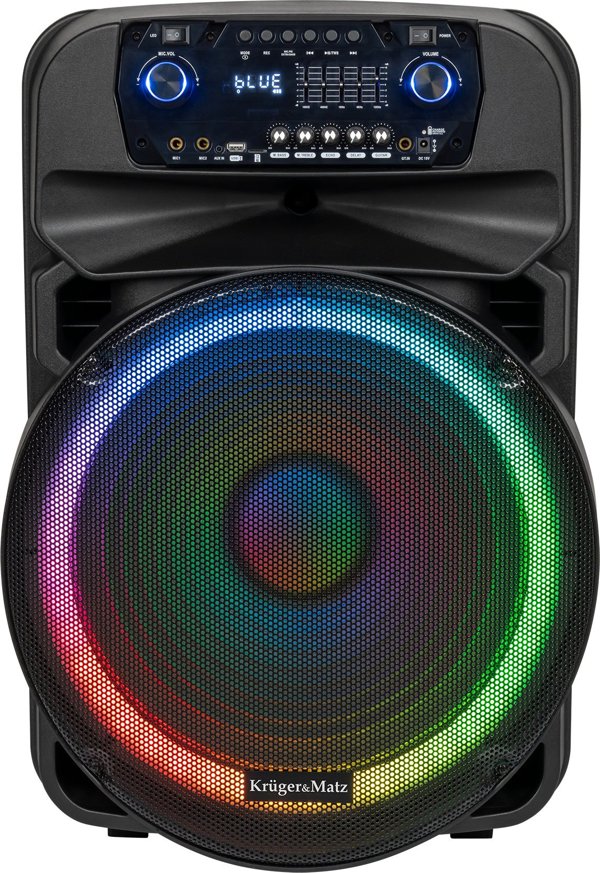 Kruger&Matz Ενεργή Στήλη Ηχείων 60W με Bluetooth, FM, USB, SD και 2 Ασύρματα Μικρόφωνα UHF