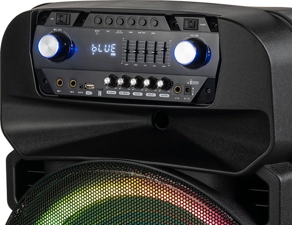 Kruger&Matz Ενεργή Στήλη Ηχείων 60W με Bluetooth, FM, USB, SD και 2 Ασύρματα Μικρόφωνα UHF