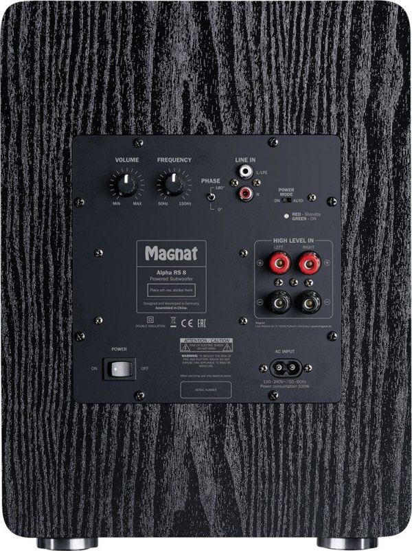 Magnat Alpha RS 8 Ενεργό Subwoofer 80W RMS / 160W Max, Woofer 200mm, Μαύρο