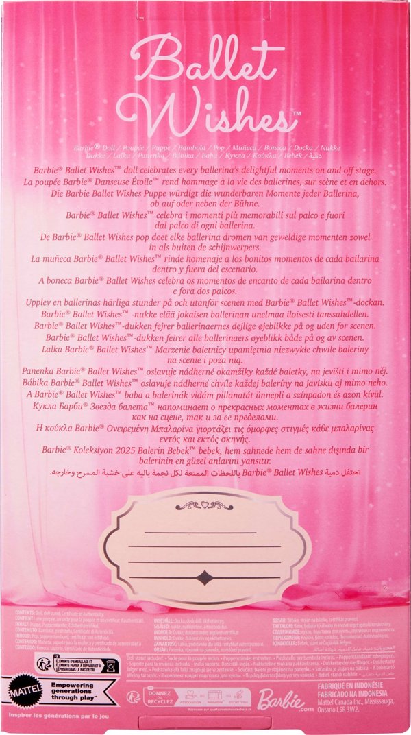 Kolekcinė „Barbie Ballet Wishes“ lėlė (JBJ09)