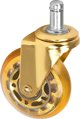 Activeshop Ρόδες Για Σκαμπό Roll Speed Χρυσές Με Πίεση, Σετ 5 Τεμαχίων