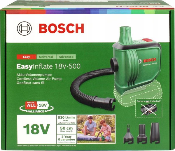Φορητός αεροσυμπιεστής αυτοκινήτου Bosch EasyInflate 18V-500 - Χωρίς μπαταρία | Χωρίς φορτιστή