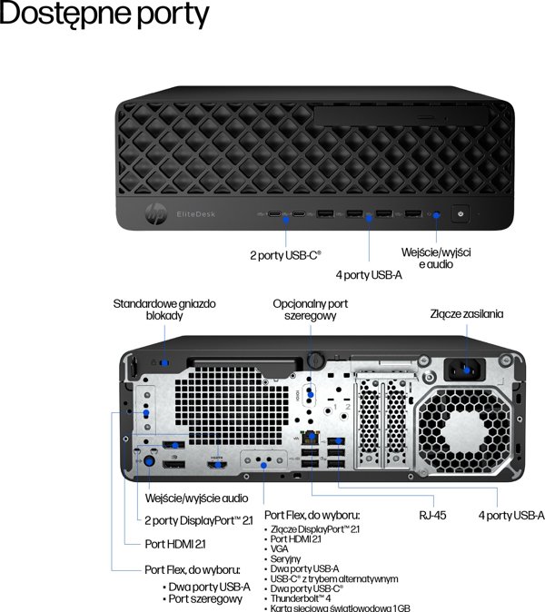 Komputer HP HP EliteDesk 8 SFF G1i Desktop AI PC Intel Core Ultra 7 265 16 GB DDR5-SDRAM 1 TB SSD Windows 11 Pro Czarny
