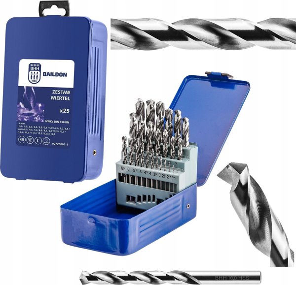Nord Tools Σετ Τρυπάνια HSS NWKa M-25 για Χάλυβα & Χυτοσίδηρο, 1.0-13.0mm, 25 Τεμάχια