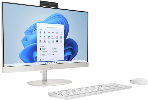 Komputer HP Hewlett-Packard HP AIO 24-cr0144nw Ryzen 3 7320U 23.8"FHD IPS 250nits AG 8GB LPDDR5 SSD512 Radeon 610M Cam720p kB+Mouse Win11 Shell White 2Y