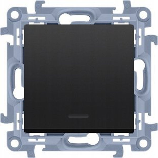 Kontakt-Simon 10 Διακόπτης Σκάλας/Μονοπολικός CW6L.01/X/49, Μαύρο Ματ, με Φωτισμό LED, 10AX 250V~