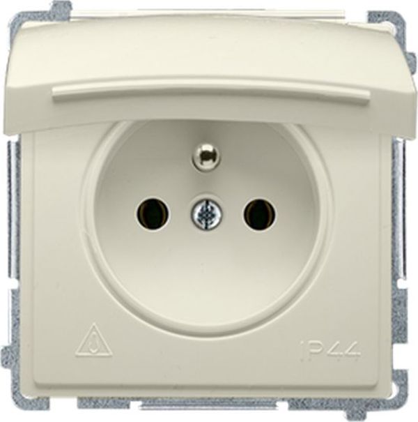 Πρίζα Schuko Kontakt-Simon Basic IP44 με βίδες, μπεζ BMGSZ1BZ.01/12