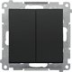 Kontakt-Simon Σταυρωτός διακόπτης Kontakt-Simon 55 TW7/2.01/X/149 διπλός χωρίς εικονίδιο, μονάδα 10 AX, 250V~, γρήγορες συνδέσεις, μαύρο ματ