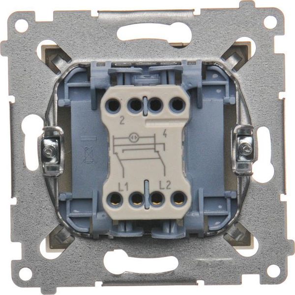 Kontakt-Simon Lacznik krzyzowy z podswietleniem LED 10 AX zloty mat (DW7L.01/44)