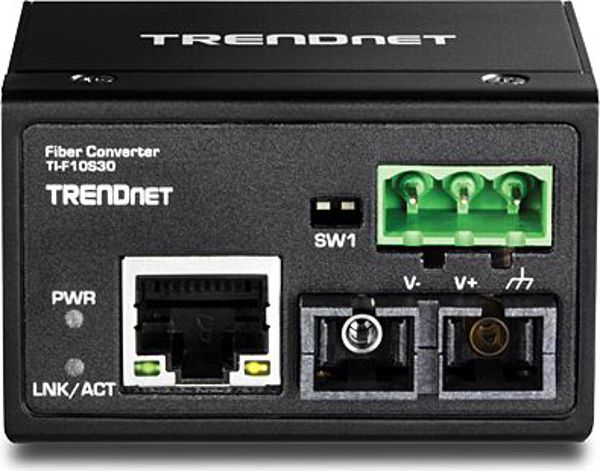 Konwerter światłowodowy TRENDnet 100Base-FX SM. SC, 30km, IP 30 (TI-F10S30)