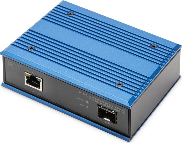 Μετατροπέας οπτικών ινών Digitus Digitus DN-652103-1 μετατροπέας δικτύου 1000 Mbit/s Πολυλειτουργικός, Μονός Μαύρος, Μπλε