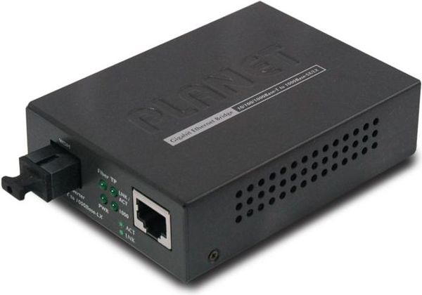 Fiber Optic Converter Planet GT-806B15 10/100/1000BaseT - 1000BaseLX WDM Single-Mode 15 Km
