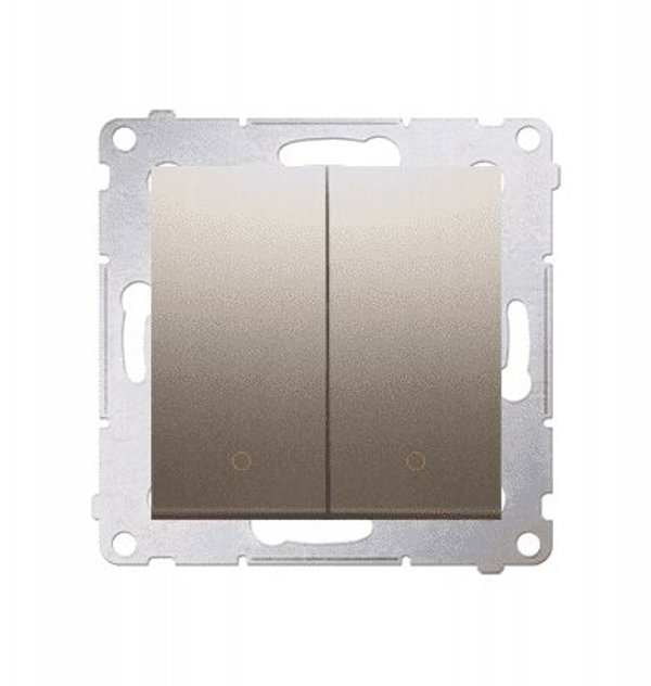 Διπολικός Διακόπτης Kontakt-Simon 54 DW22A.01/44, 16AX, 250V~, με Βιδωτούς Ακροδέκτες, Ματ Χρυσό