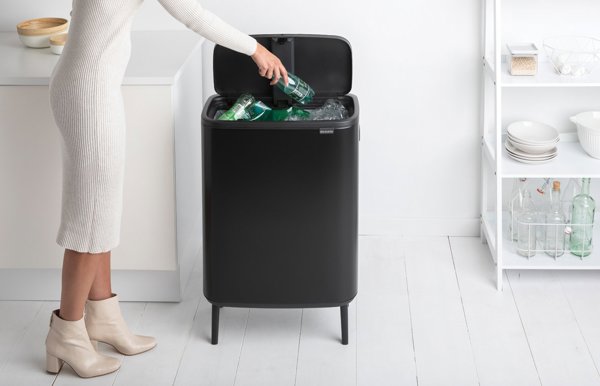 Κάδος Απορριμμάτων Brabantia Push Bin Για Διαλογή Απορριμμάτων 60L, Μαύρος